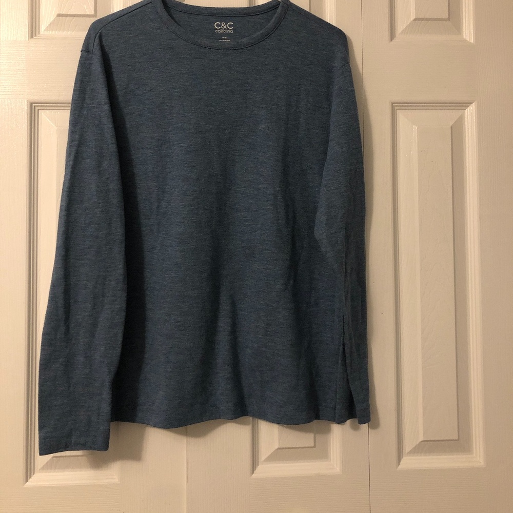 Men’s Medium Heather Blue C & C California Long Sleeve T-shirt Tee